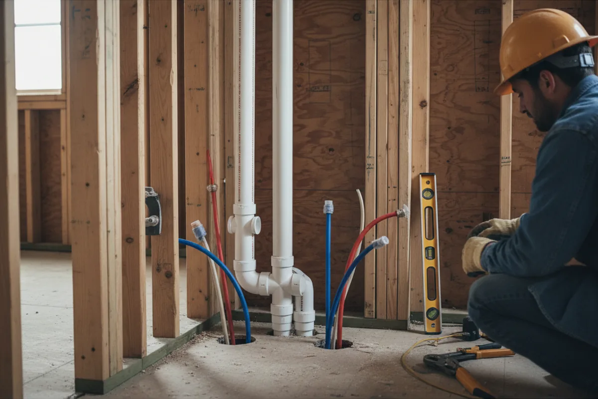 Drain and supply rough-in during Garbage Disposal Repair in Atascadero